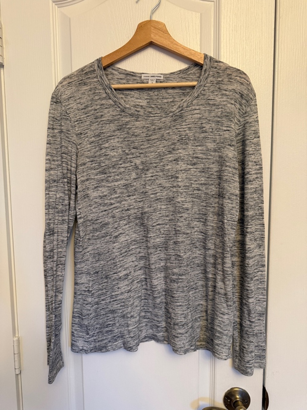 James Perse Heathered Gray Crew Neck Tee